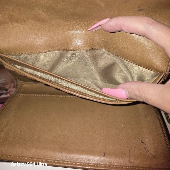 EUC  Coach Brown and Tan Monogram Clutch with Leather Trim - Picture 4 of 10
